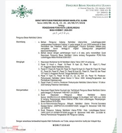 PBNU Resmi Sahkan Kepengurusan PCNU Kota Lubuklinggau Masa Khidmat 2026–2031